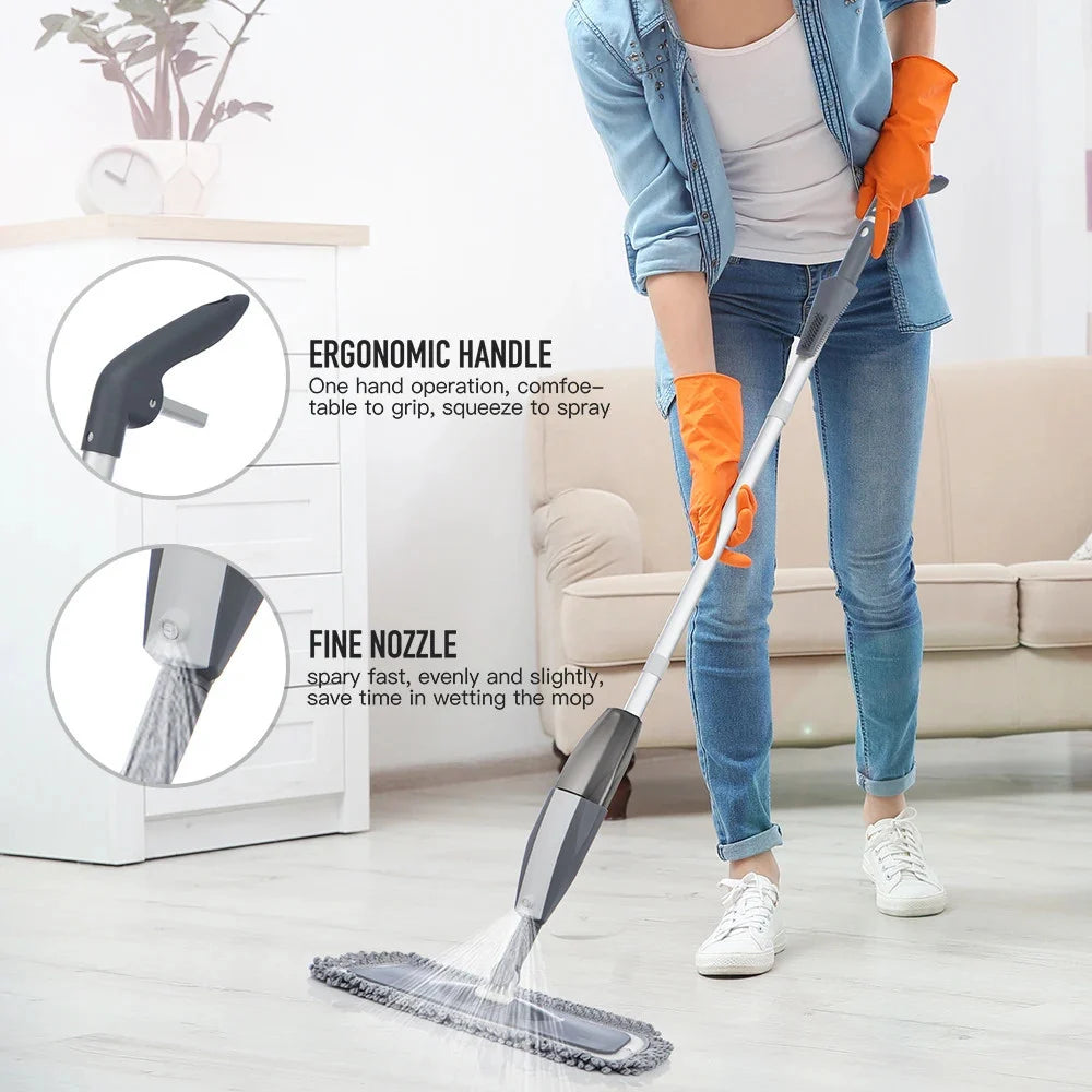 Magic Spray Mop with Reusable Microfiber Pads (360 Degree) - Cozy Living