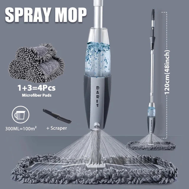 Magic Spray Mop with Reusable Microfiber Pads (360 Degree) - Cozy Living