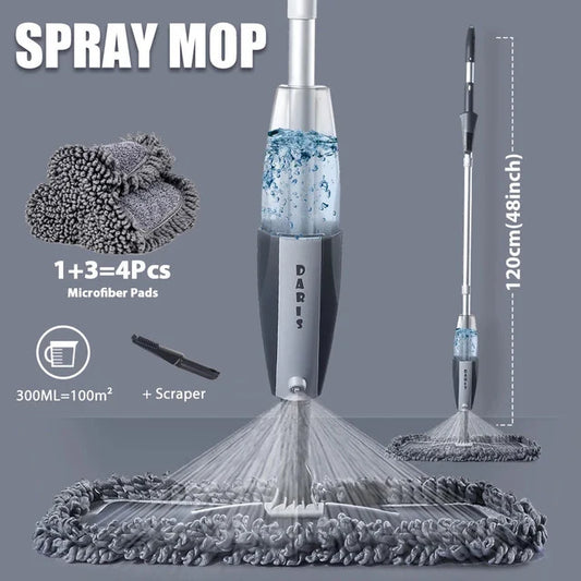 Magic Spray Mop with Reusable Microfiber Pads (360 Degree) - Cozy Living