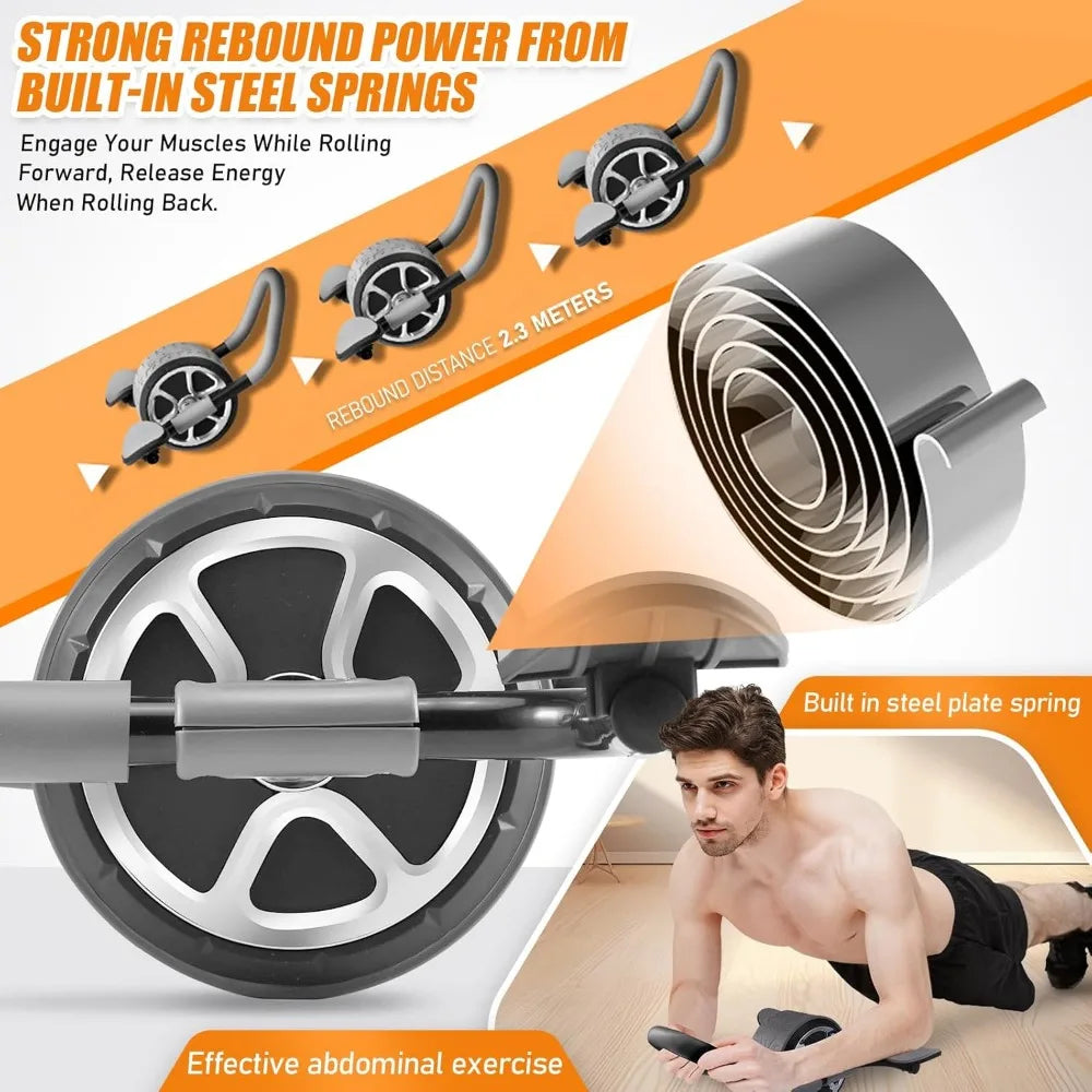 Ab Roller Wheel - Elbow Support Automatic Rebound Abdominal Wheel - Cozy Living