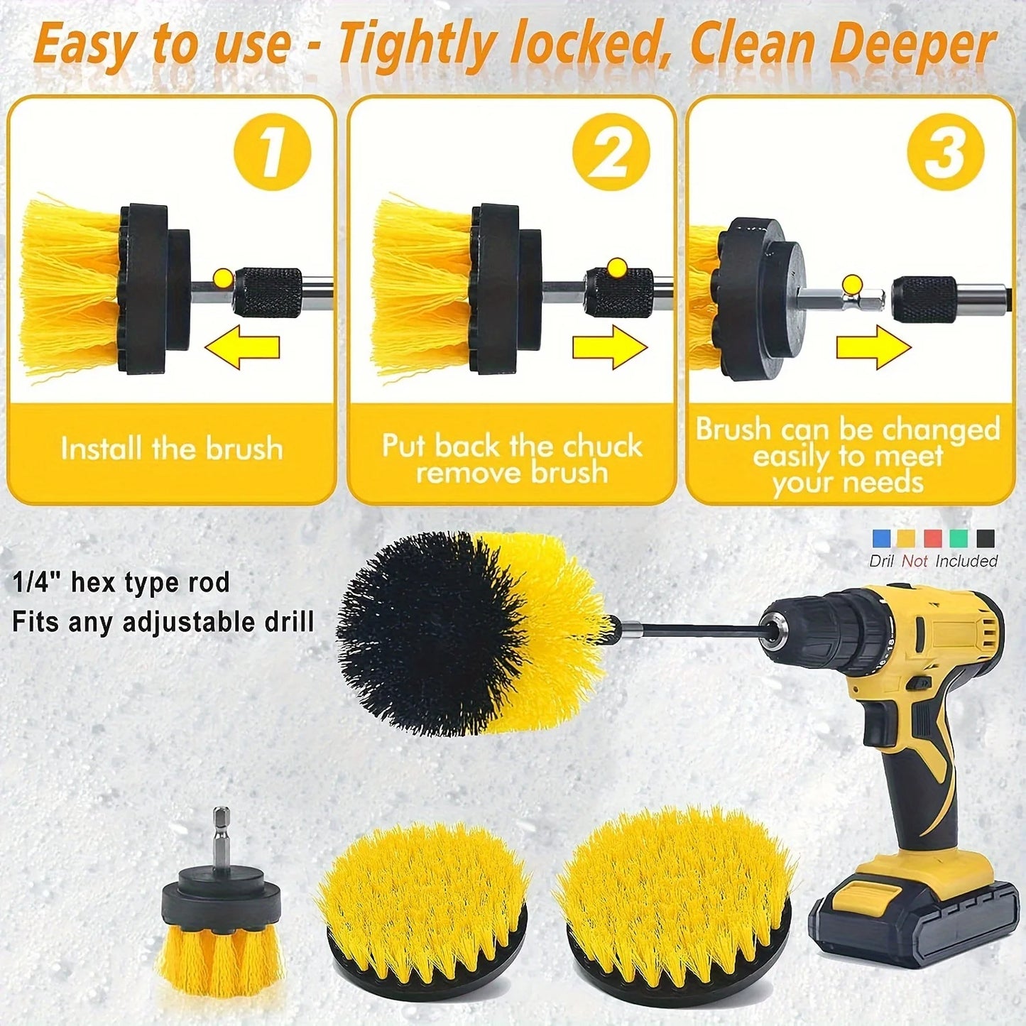 6 Pcs Drill Cleaning Brush Attachment Set - Cozy Living