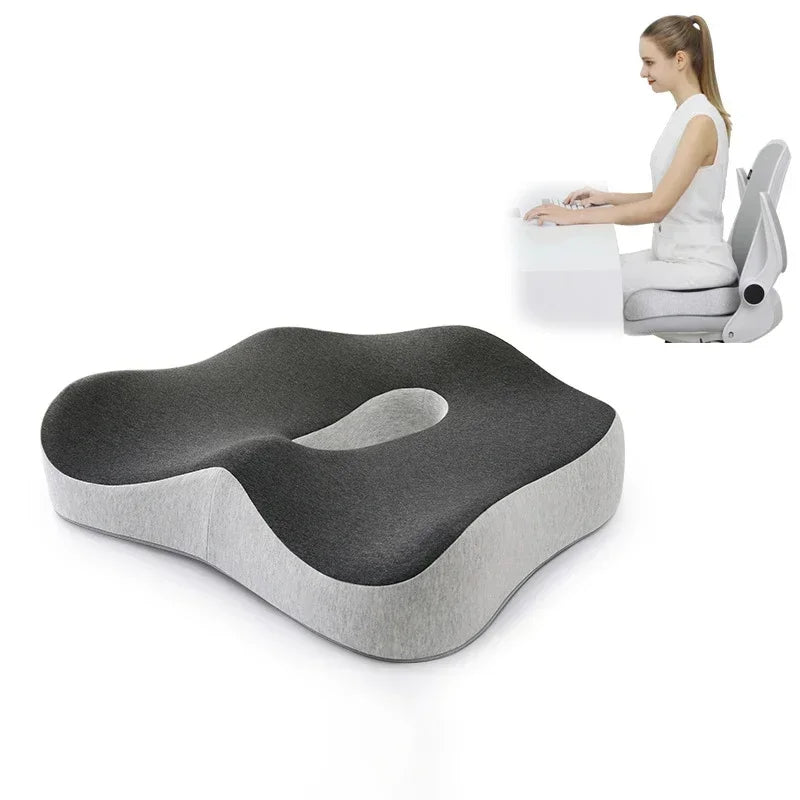 Ultimate Comfort with Ergonomic Memory Foam Seat Cushion & Lumbar Support Pillow - Cozy Living