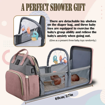 Ease-on-the-Go Baby Bag with Crib Combo - Cozy Living