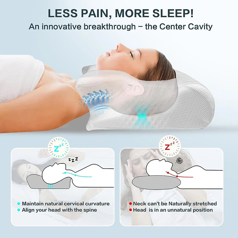 Slow Rebound Memory Foam Cervical Support Pillow - Cozy Living