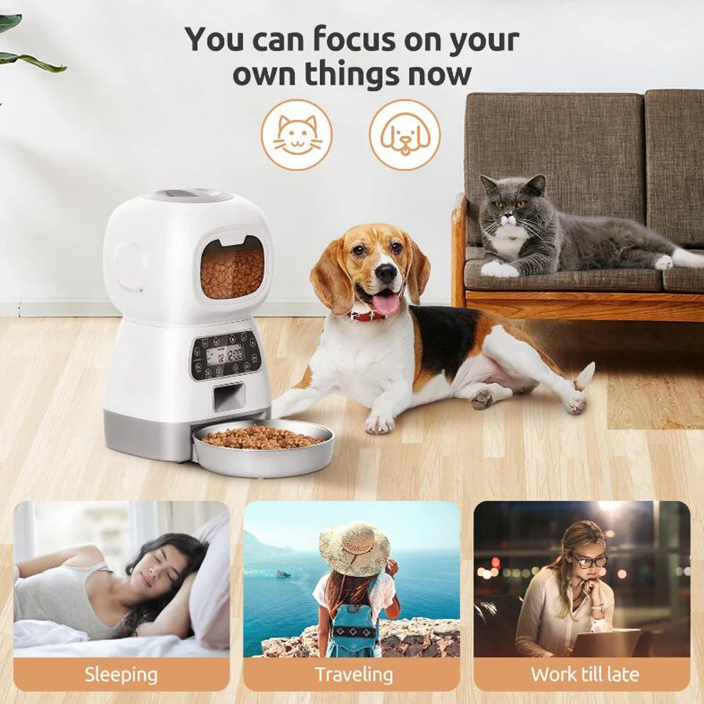 CozyLiving™ Automatic Pet Feeder with Timer and Stainless Steel Bowl for Cats and Dogs - Cozy Living